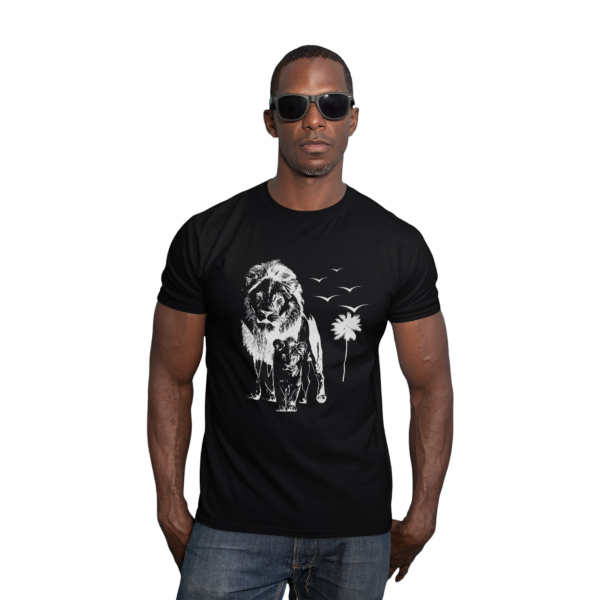 Lion With Cub Unisex Cotton T-shirt