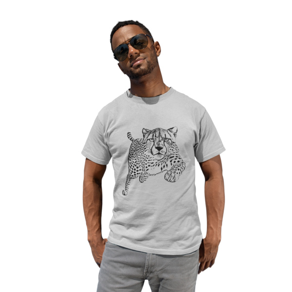 Jumping Cheetah Unisex Cotton T-shirt